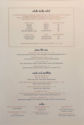 Menu photo 2 Studio Mediterranean Laguna Beach, CA
