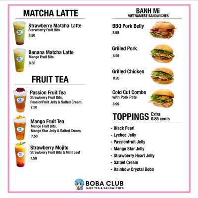 Menu photo 2 Boba Club Livermore, CA
