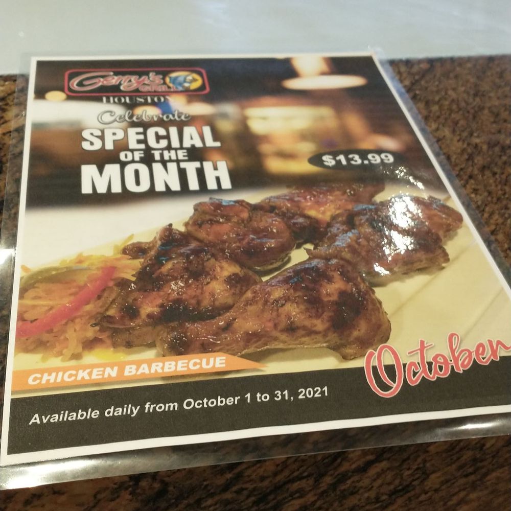 Gerry's Grill - Today is last day of this October spectrum - Filipino Near Me - Houston, Texas