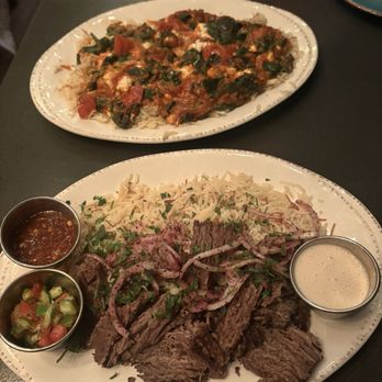 Medi Kitchen & Cocktail - Spinach & Sauteed Spinach and Feta  Beef Shawerma - Mediterranean Near Me - Chicago, Illinois
