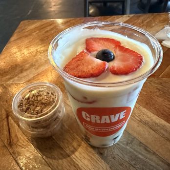Crave Café - Yogurt parfait with fruit and granola - Creperies Near Me - Sherman Oaks, California Crave Café - Yogurt parfait with fruit and granola - Creperies Near Me - Sherman Oaks, California