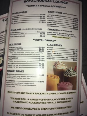 Menu photo 1 Royal Hookah Lounge Greensboro, NC Menu photo 1 Royal Hookah Lounge Greensboro, NC