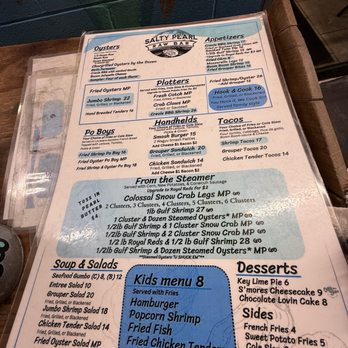 Salty Pearl Raw Bar - Menu - Seafood Near Me - Pensacola, Florida