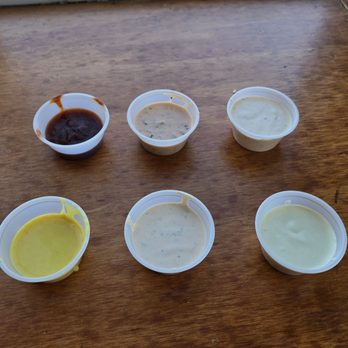 Gabby's Burgers - Housemade Sauces. They were All Good. The Wasabi Mayo was my personal favorite. - Burgers Near Me - Nashville, Tennessee Gabby's Burgers - Housemade Sauces. They were All Good. The Wasabi Mayo was my personal favorite. - Burgers Near Me - Nashville, Tennessee