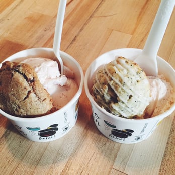 Hello Robin - Whole wheat chocolate chip with strawberry ice cream on the left, lemon poppyseed with strawberry ice cream on the right - Bakeries Near Me - Seattle, Washington Hello Robin - Whole wheat chocolate chip with strawberry ice cream on the left, lemon poppyseed with strawberry ice cream on the right - Bakeries Near Me - Seattle, Washington