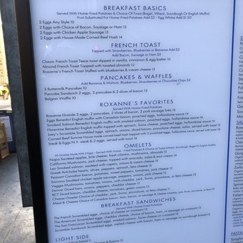 Roxanne Cafe - Breakfast menu - Italian Near Me - San Francisco, California