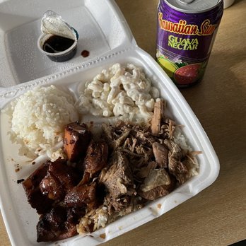 Hawaiian Bros Island Grill - Classic - Mixed Plate with huli huli chicken (teriyaki chicken) and a luau pork (kalua pig) - Hawaiian Near Me - Chicago, Illinois Hawaiian Bros Island Grill - Classic - Mixed Plate with huli huli chicken (teriyaki chicken) and a luau pork (kalua pig) - Hawaiian Near Me - Chicago, Illinois