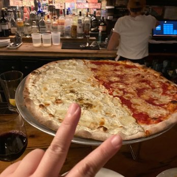 Rubirosa - Half and half Large Bianca Pizza and Large Classic Pizza - Italian Near Me - New York, New York