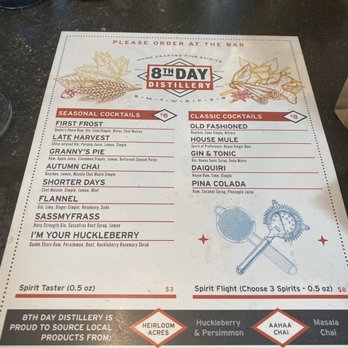 8th Day Distillery - Menu - Distilleries Near Me - Indianapolis, Indiana 8th Day Distillery - Menu - Distilleries Near Me - Indianapolis, Indiana