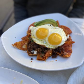Le Chateau Garden Bistro - Chilaquiles - New American Near Me - Costa Mesa, California