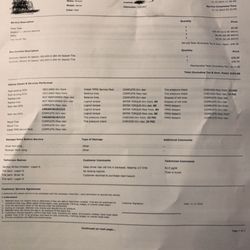 Receipt of tire change with times included.