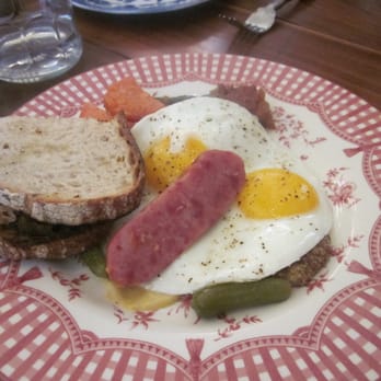 The Publican - Fulton Market Quad (pork sausage, ndjula, pork confit, 2 eggs + pickles) - $14 - New American Near Me - Chicago, Illinois The Publican - Fulton Market Quad (pork sausage, ndjula, pork confit, 2 eggs + pickles) - $14 - New American Near Me - Chicago, Illinois