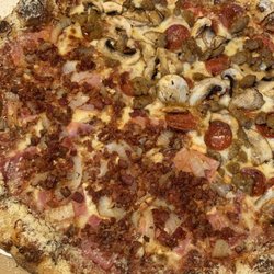 Great Sourdough Pizza! (OWP, Sausage, Mushrooms/Bacon, Ham, Onions).