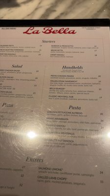 Menu photo 2 La Bella Trattoria Chicago, IL Menu photo 2 La Bella Trattoria Chicago, IL