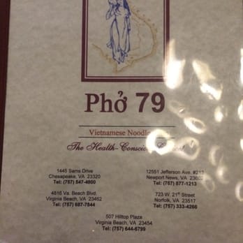 Pho 79 - Menu - Vietnamese Near Me - Virginia Beach, Virginia