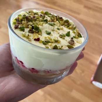 Coffee + Cream - Pistachio and berry Parfait in freezer - Coffee & Tea Near Me - Livonia, Michigan