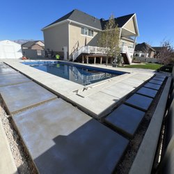 Perfect Form Masonry - Custom walkway with pool decking.