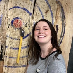Rhyno's Axe Throwing & Archery - Girlfriend axe bullseye