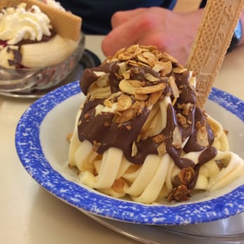 Eis Cafe. - I varied from my fave and got the tagliatelle ice cream! Deelish! And that's a sneak peek at the banana split in the backgrounds - Ice Cream & Frozen Yogurt Near Me - Baumholder, RP Eis Cafe. - I varied from my fave and got the tagliatelle ice cream! Deelish! And that's a sneak peek at the banana split in the backgrounds - Ice Cream & Frozen Yogurt Near Me - Baumholder, RP