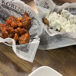 6 Piece Wings Combo Spicy Hot  Half chicken cream & onion