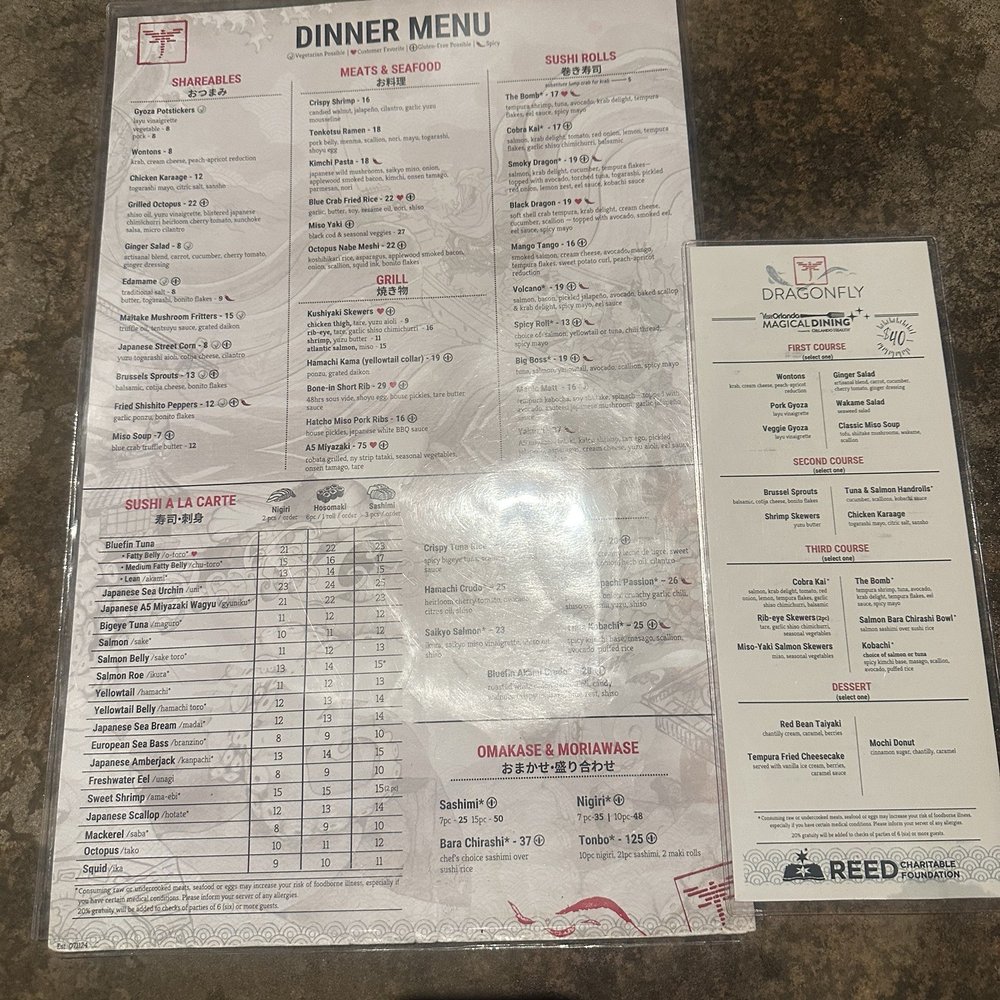 Dragonfly Robata Grill & Sushi - Menu - Sushi Bars Near Me - Orlando, Florida