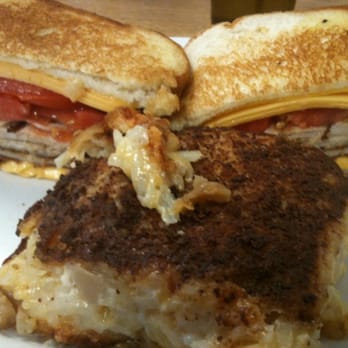 Doc's Diner - Gina's Kitchen Melt with extra cheese and hash brown casserole. - Seafood Near Me - Key Largo, Florida