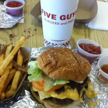 Five Guys - Cheese Burger ala 5Guys - Burgers Near Me - Harrison, New Jersey