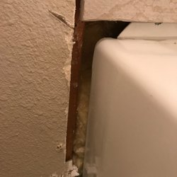 HomeRiver Group Sacramento Property Management - They didn't redo the nasty old drywall before slapping on new particle board.