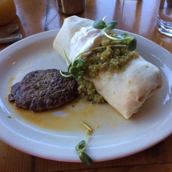 Ria's Bluebird - Breakfast burrito. It was filled with eggs, potatoes and pinto beans. - Southern Near Me - Atlanta, Georgia Ria's Bluebird - Breakfast burrito. It was filled with eggs, potatoes and pinto beans. - Southern Near Me - Atlanta, Georgia