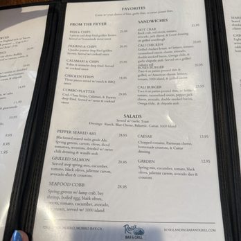 Rose's Bar and Grill - Menu - Seafood Near Me - Morro Bay, California Rose's Bar and Grill - Menu - Seafood Near Me - Morro Bay, California