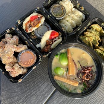 Waku Waku Ramen Chinatown - Karage, Samurai Duck Bun, pork Gyoza, Vegetable gyoza, Vegetable Miso Ramen - Ramen Near Me - Boston, Massachusetts Waku Waku Ramen Chinatown - Karage, Samurai Duck Bun, pork Gyoza, Vegetable gyoza, Vegetable Miso Ramen - Ramen Near Me - Boston, Massachusetts