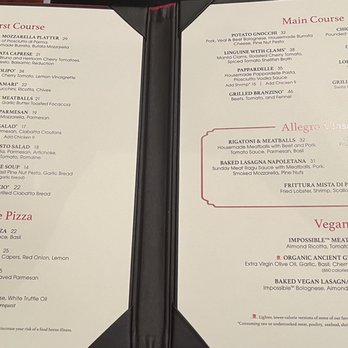 Allegro - Menu - Italian Near Me - Las Vegas, Nevada Allegro - Menu - Italian Near Me - Las Vegas, Nevada