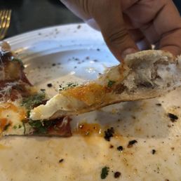 Undercooked side crust view