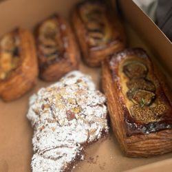 Wayfarer Bread & Pastry - Almond croissant and burnt honey fig tiles