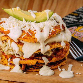 La Arepera - Cachatower, corn pancake with yummy stuff plenty of cheese and avocado - Venezuelan Near Me - Madrid, M