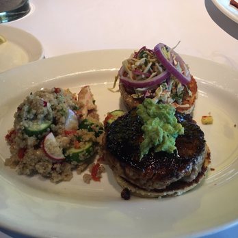 Doc B's Restaurant + Bar - Tuna burger with quinoa salad side - New American Near Me - Austin, Texas