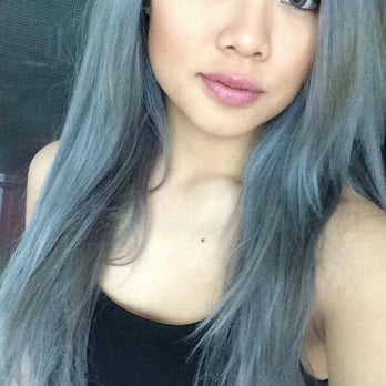Juju Hair Lounge - Metallic blue-sliver colour by Rebel - Hair Salons Near Me - Vancouver, British Columbia Juju Hair Lounge - Metallic blue-sliver colour by Rebel - Hair Salons Near Me - Vancouver, British Columbia