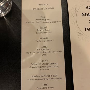 Takara 14 - new years eve menu - Japanese Near Me - Washington, DC, District of Columbia