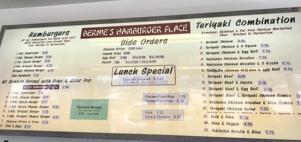 BERNIE’S HAMBURGERS & TERIYAKI - Updated March 2026 - 56 Reviews - 1012 ...
