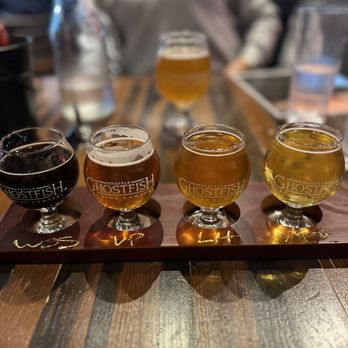 Ghostfish Brewing - a flight of beers - Breweries Near Me - Seattle, Washington