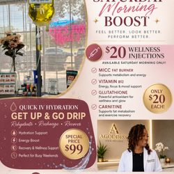 Agoddess Spa and Wellness - Special applies to vitamin(s) and Get Up & Go Rapid IV infusion  ONLY (New clients...Mention this Flyer to get discount)