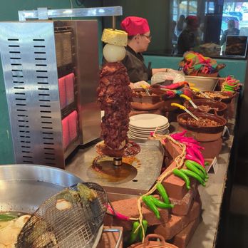 El Torito - This is the taco station the al pastor so delicious with the fresh grilled onions - Mexican Near Me - Pasadena, California