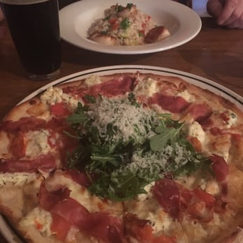 Brick Oven Bistro - White Bistro pizza and seared scallops. Scallops were pretty good, pizza was GREAT! - Pizza Near Me - Buffalo, New York Brick Oven Bistro - White Bistro pizza and seared scallops. Scallops were pretty good, pizza was GREAT! - Pizza Near Me - Buffalo, New York