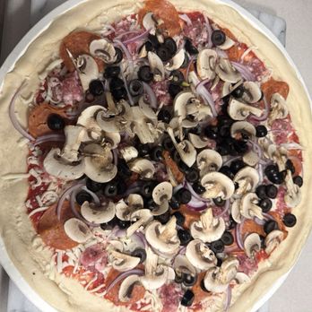 Scardina Specialties - 14" Deluxe Pizza before baking - Delis Near Me - Milwaukee, Wisconsin Scardina Specialties - 14" Deluxe Pizza before baking - Delis Near Me - Milwaukee, Wisconsin