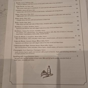Tour de Tapas - Back of wine list - Tapas/Small Plates Near Me - La Mesa, California Tour de Tapas - Back of wine list - Tapas/Small Plates Near Me - La Mesa, California