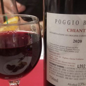 Palermo Italian Restaurant - Poggio DOCG. Well priced and decent red Sangiovese wine from Toscano. - Italian Near Me - Los Angeles, California Palermo Italian Restaurant - Poggio DOCG. Well priced and decent red Sangiovese wine from Toscano. - Italian Near Me - Los Angeles, California