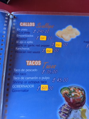 Menu photo 1 Vista Al Mar Loreto, BCS Menu photo 1 Vista Al Mar Loreto, BCS