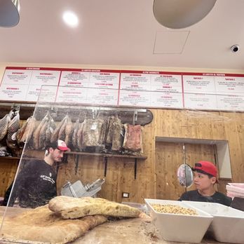 All'Antico Vinaio - Roma - The big menu board. Fresh from a bakery foccacia 1/26/24 - Sandwiches Near Me - Rome, RM