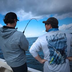 AllWater Fishing Charters - Dana Point - Brett and Jason having fun on some quality yellowtail using Shimano fishing gear