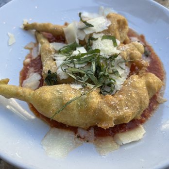 Bar Tulia - Mercato - Fried Squash Blossoms Ricotta, Tomato & Shaved Pecorino....sooo good! - Pizza Near Me - Naples, Florida